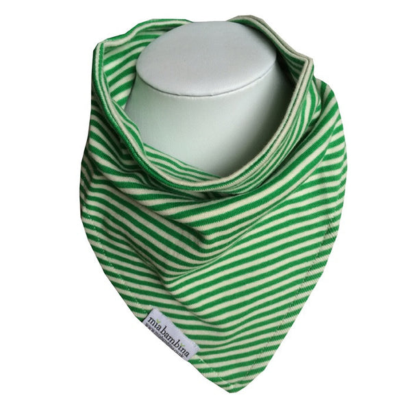 Bandana Bib Organic - Green Stripes