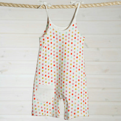 Sleeveless Spotty Organic Cotton Playsuit