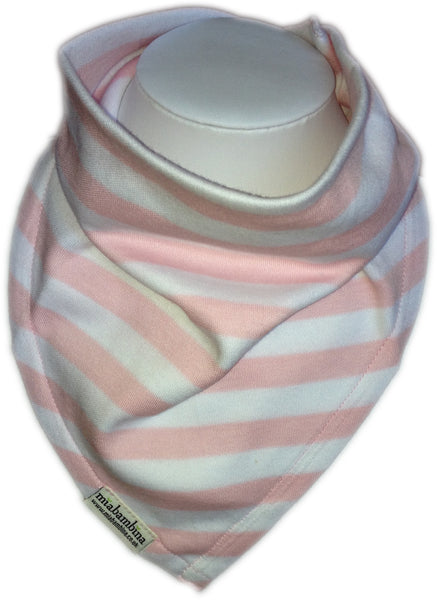 Pink & White 100% Organic Cotton Reversible Bandana Bib