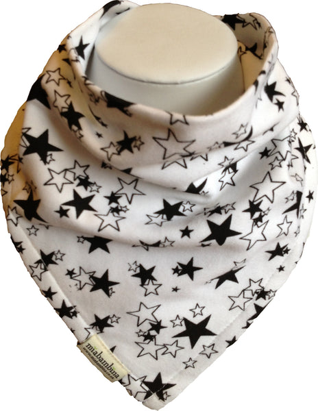 100% Organic Cotton Reversible Bandana Bib - Starry