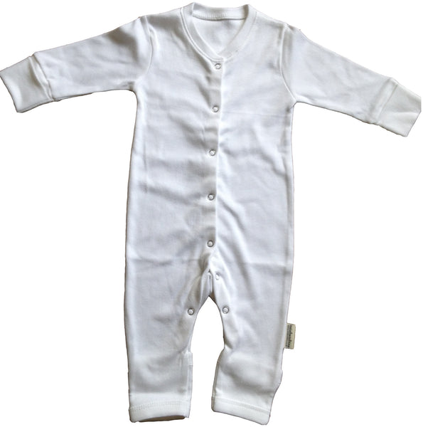 White 100% Organic Cotton Babygrow by Mia Bambina