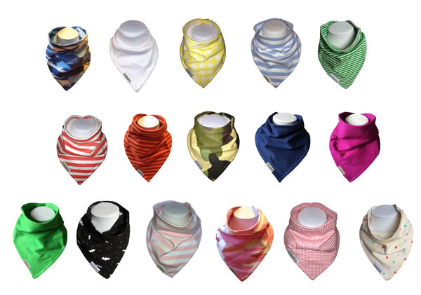 Organic Cotton Bandana Bibs - 10 Pack