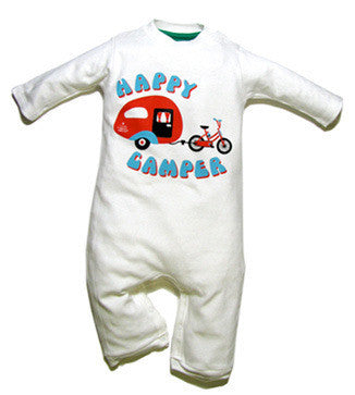 Organic 'Happy Camper' Playsuit