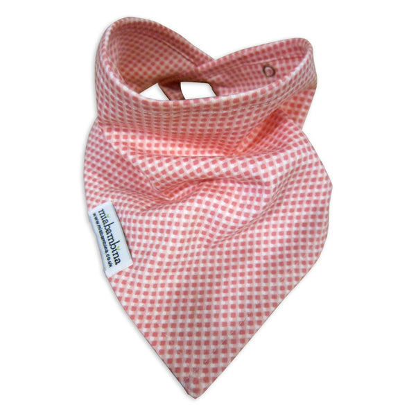 Bandana Bib Organic - Pink Gingham