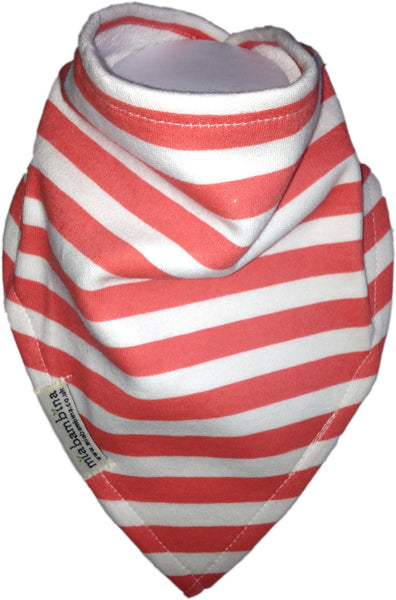 Bandana Bib Organic - Red Stripey