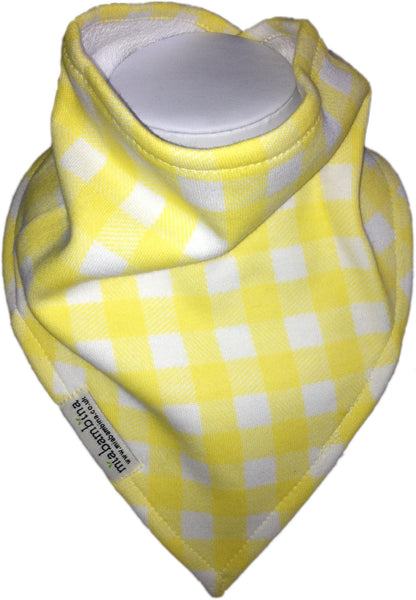 Bandana Bib Organic - Yellow Check